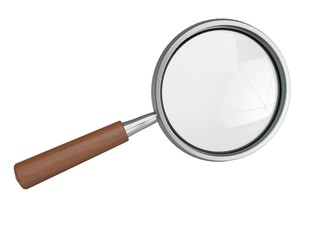 Magnifying Glass. 3D. Analizing Lens