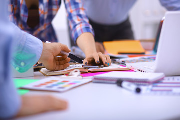 Young business people working at office on new project