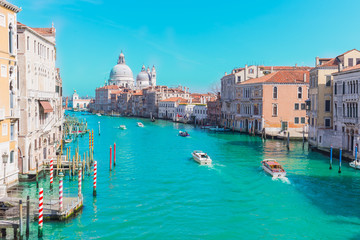 Grand Canal in Venice, Italy with vintage filtered