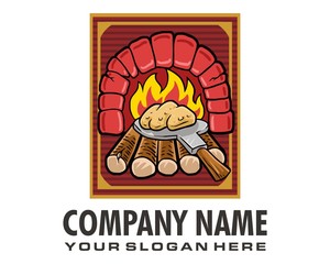 fireplace oven logo image vector