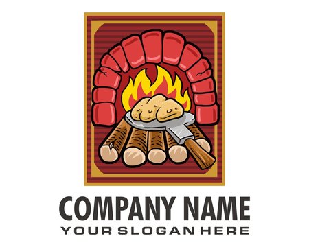 fireplace oven logo image vector