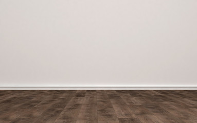 Empty Room with Beige Wall and Wood Floor