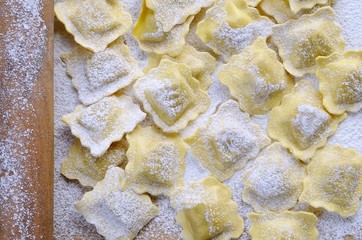 Preparing fresh ravioli.