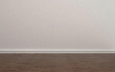 Empty Room with Beige Wall and Wood Floor