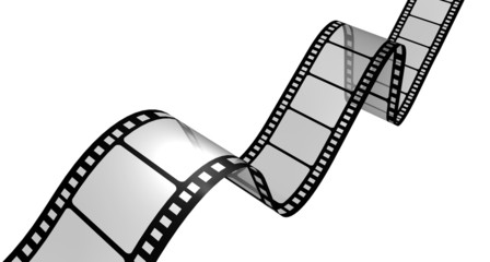 Film. 3D. 3d filmstrip on white