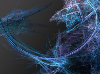 Blue and Purple Abstract Fractal Swirls