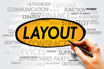 LAYOUT word cloud, business concept