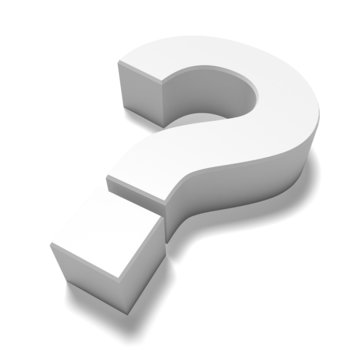 Question Mark. 3D. White Question Symbol