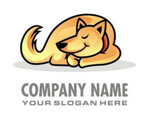 dog pet character logo image vector