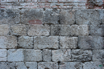 Muro di pietre, muratura restauro, sfondo trama texture