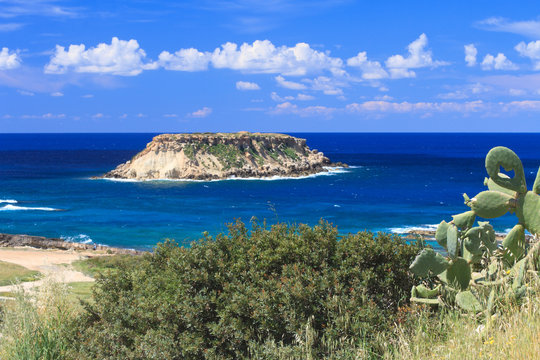 View of a small island Geronisos near Paphos. Cyprus