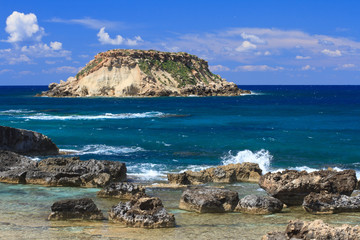 Beautiful view of the island Yeronisos, Cyprus
