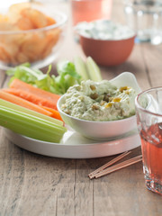 assorted fresh vegetables with dip