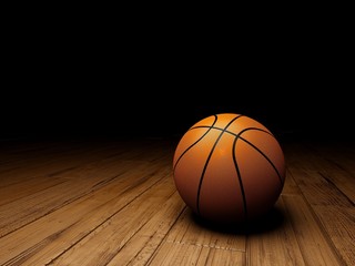 Basketball. 3D. Basketball in the Spotlight