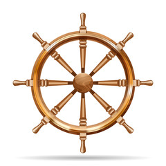 Antique wooden ship wheel