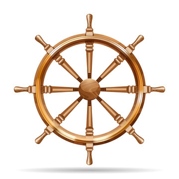 Antique Wooden Ship Wheel