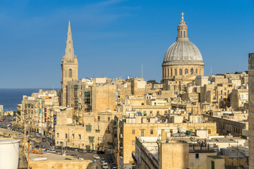 Fototapeta na wymiar Rooftops of Valletta in Malta