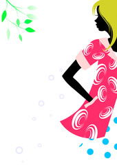 ファッション　女性　シルエット