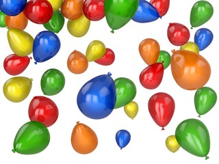 Balloon. 3D. Coloured Balloons