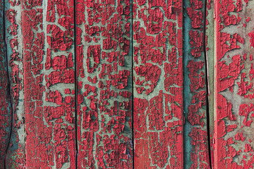 Old vintage painted fence