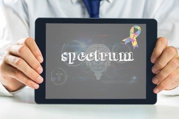Spectrum against medical biology interface in black