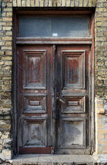 Old vintage city house door