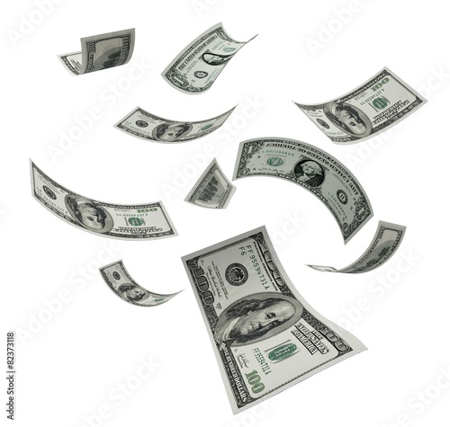 Currency 3d Flying Dollars Stock Photo And Royalty Free - 