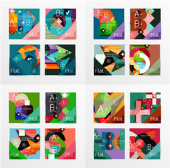 Flat design geometric info banners, web boxes