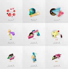 Set of paper graphic layouts