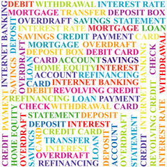 Colorful background with bank terms