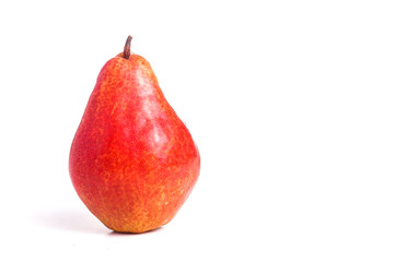Ripe Red Pear, isolated on White
