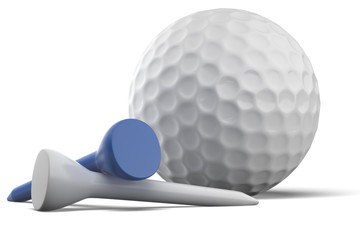 Golf. 3D. Golf Ball and Tees