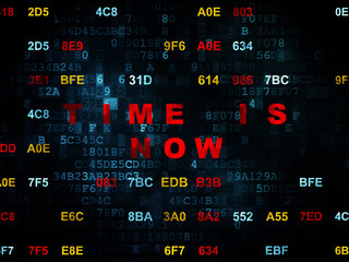 Fototapeta premium Timeline concept: Time is Now on Digital background