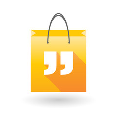 Yellow shopping bag icon with quotes