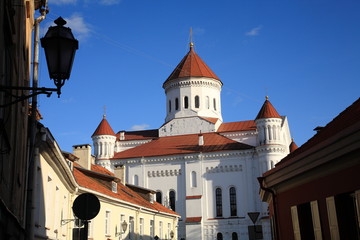 Fototapeta na wymiar Orthodox Cathedralof the Theotokos in Vilnius