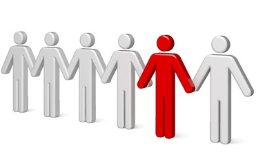 Standing Out From The Crowd. 3D. Standing Out From The Crowd