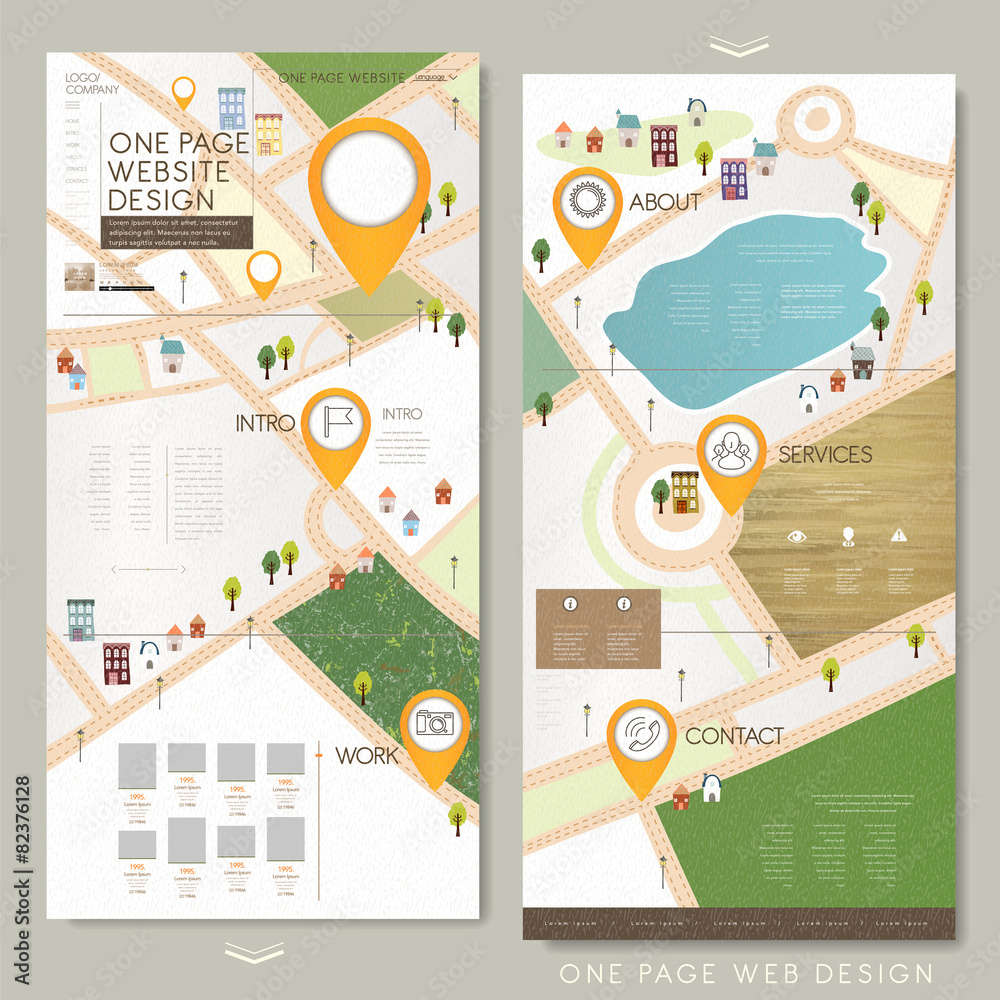 Canvas Prints childlike one page website template design