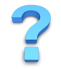 Question Mark. 3D. Blue Question Mark