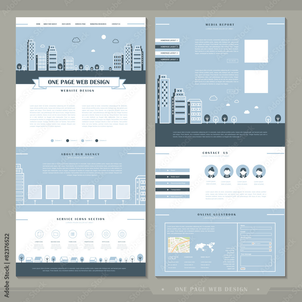 Canvas Prints lovely one page website template design