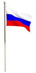 Flag. 3D. Russian Federation Flagpole