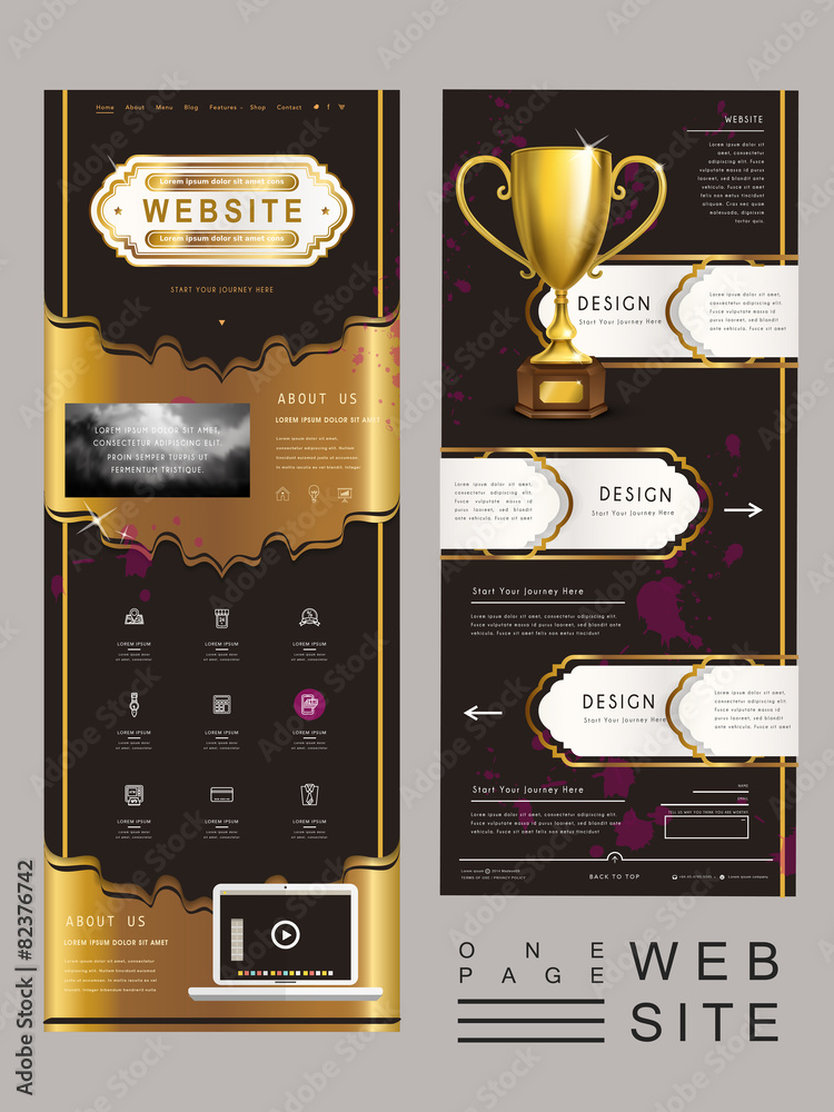 Canvas Prints gorgeous one page website template design