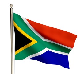 American Flag. 3D. South Africa Flag