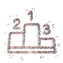 people in the form of a pedestal.