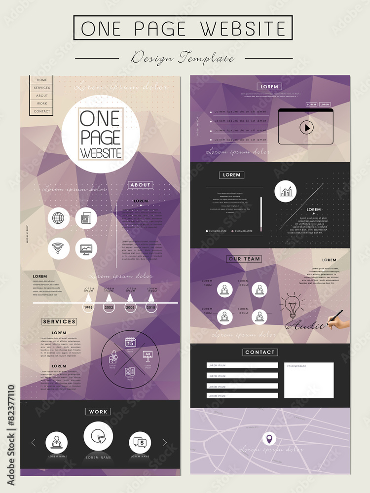 Canvas Prints trendy one page website template design