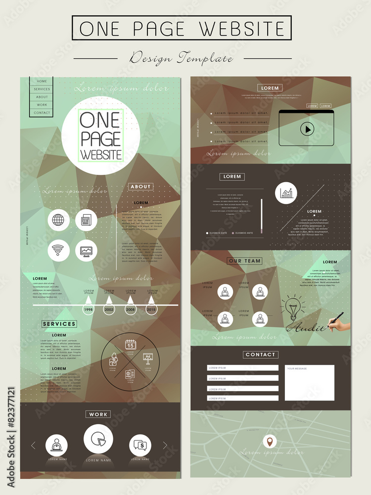 Canvas Prints trendy one page website template design