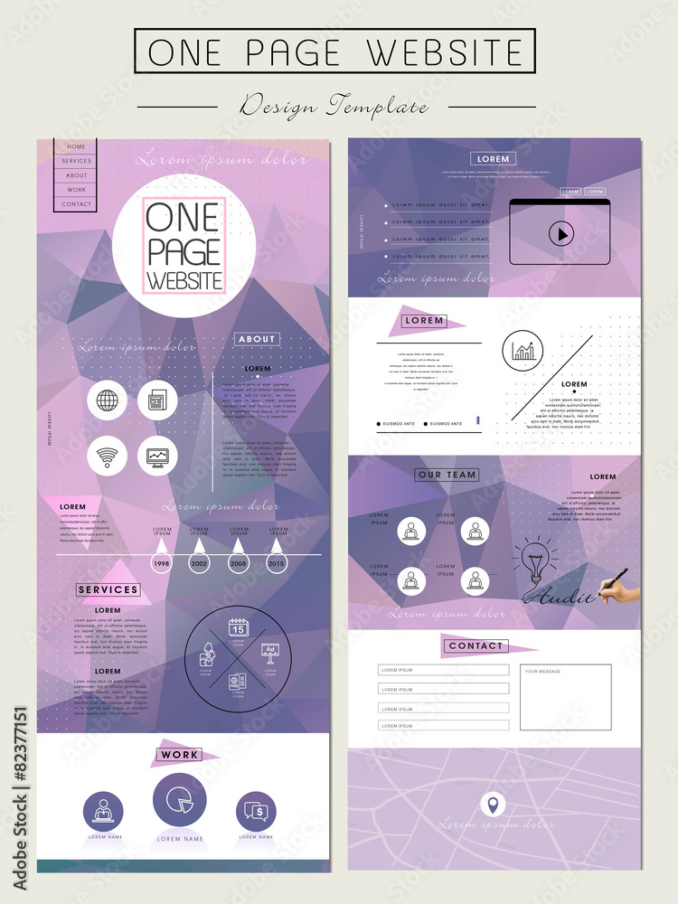Canvas Prints trendy one page website template design