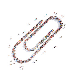 people in the form of a paper clip.