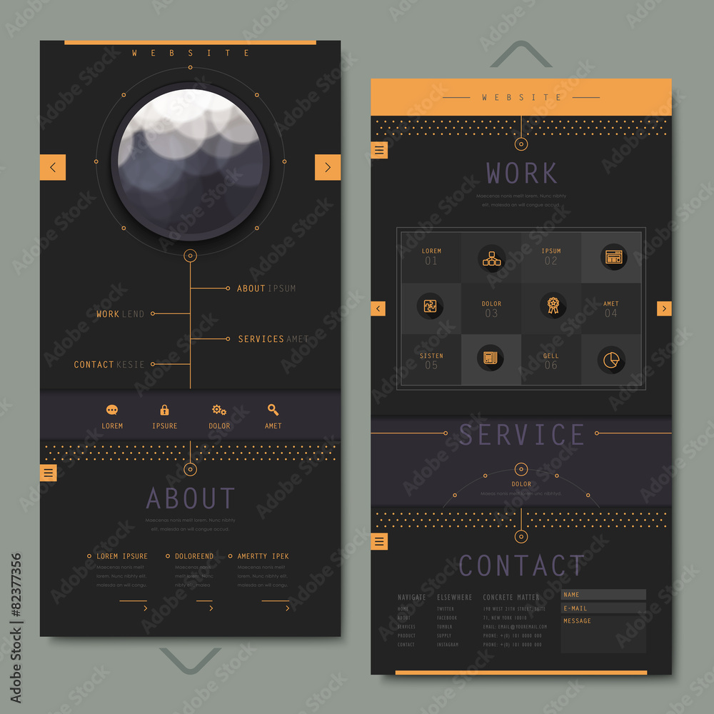 Canvas Prints modern one page website template design