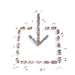 People in the form of arrows.