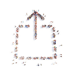 People in the form of arrows.